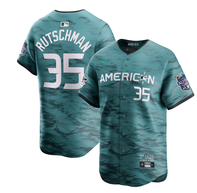 Youth Baltimore Orioles #35 Adley Rutschman Teal 2023 All-star Stitched Baseball Jersey